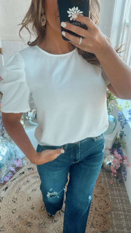 Timeless Puff Sleeve Blouse, Off White