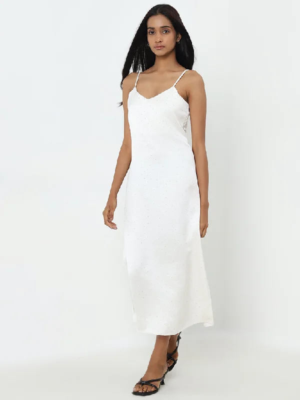 Wardrobe Ivory Embellished Slip Dress