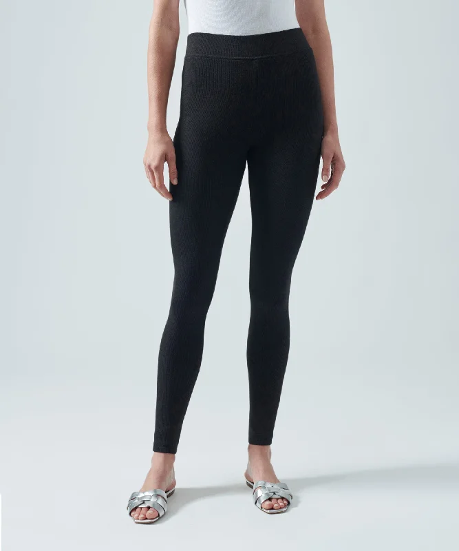 Modal Rib High Waisted Legging - Black