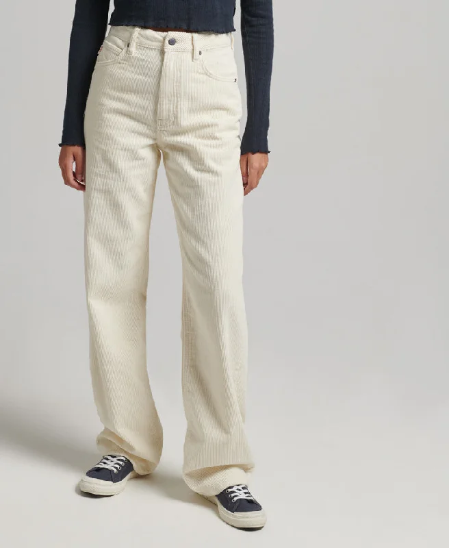 Vintage Wide Leg Cord Pants | Riff White