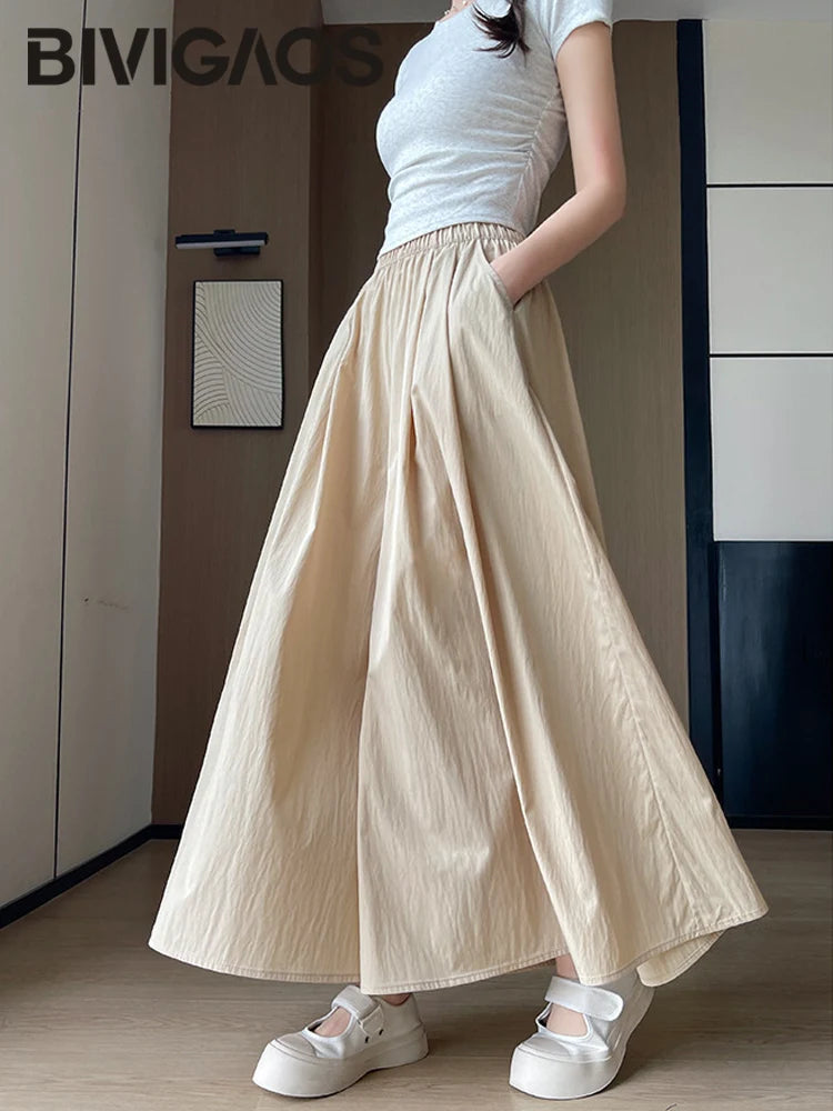 Women's A-Line High Waist Fashion Designer Culottes Pants